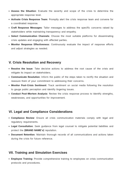 Free Social Media Crisis Communication Plan Template to Edit Online