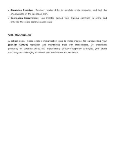 Free Social Media Crisis Communication Plan Template to Edit Online