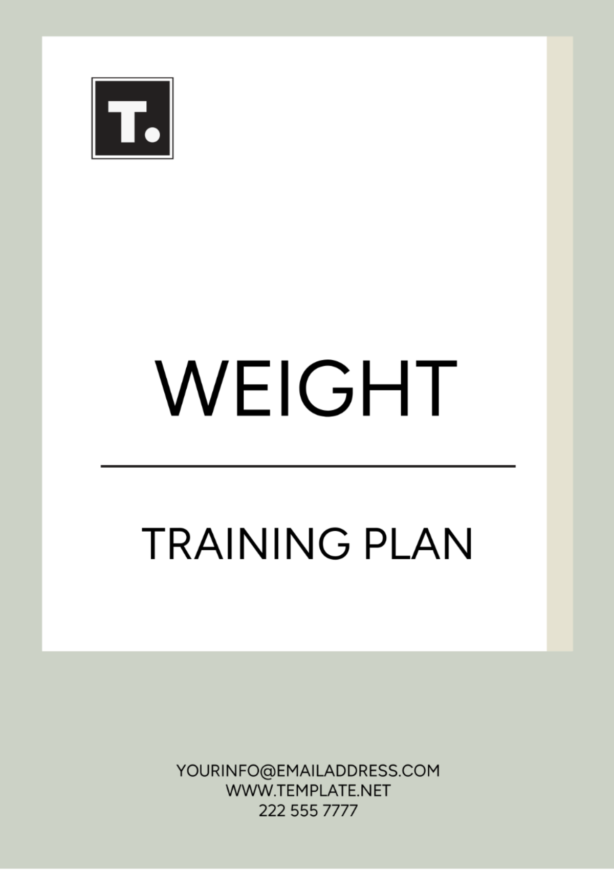Weight Training Plan Template