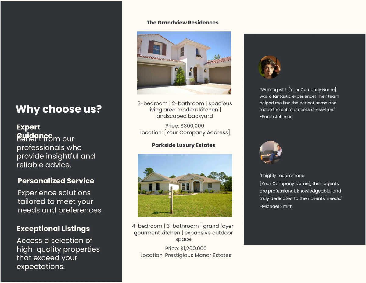 Free Real Estate Property Brochure Template to Edit Online