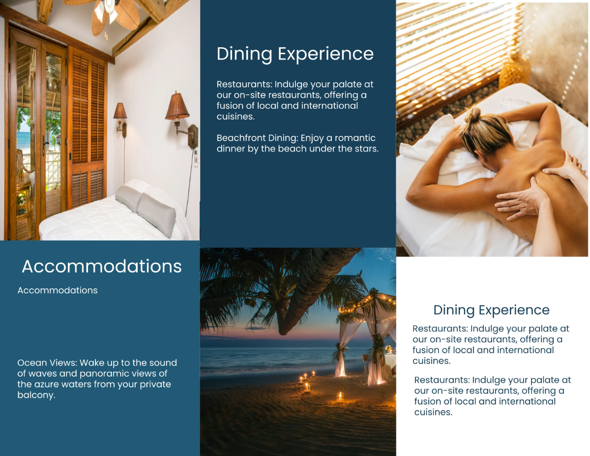 Free Beach Resort Brochure Template to Edit Online