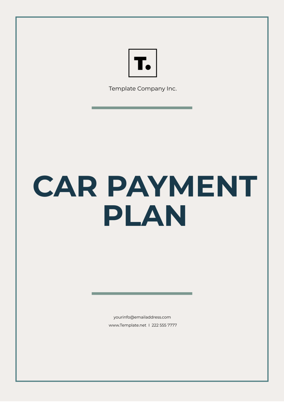Free Car Payment Plan Template