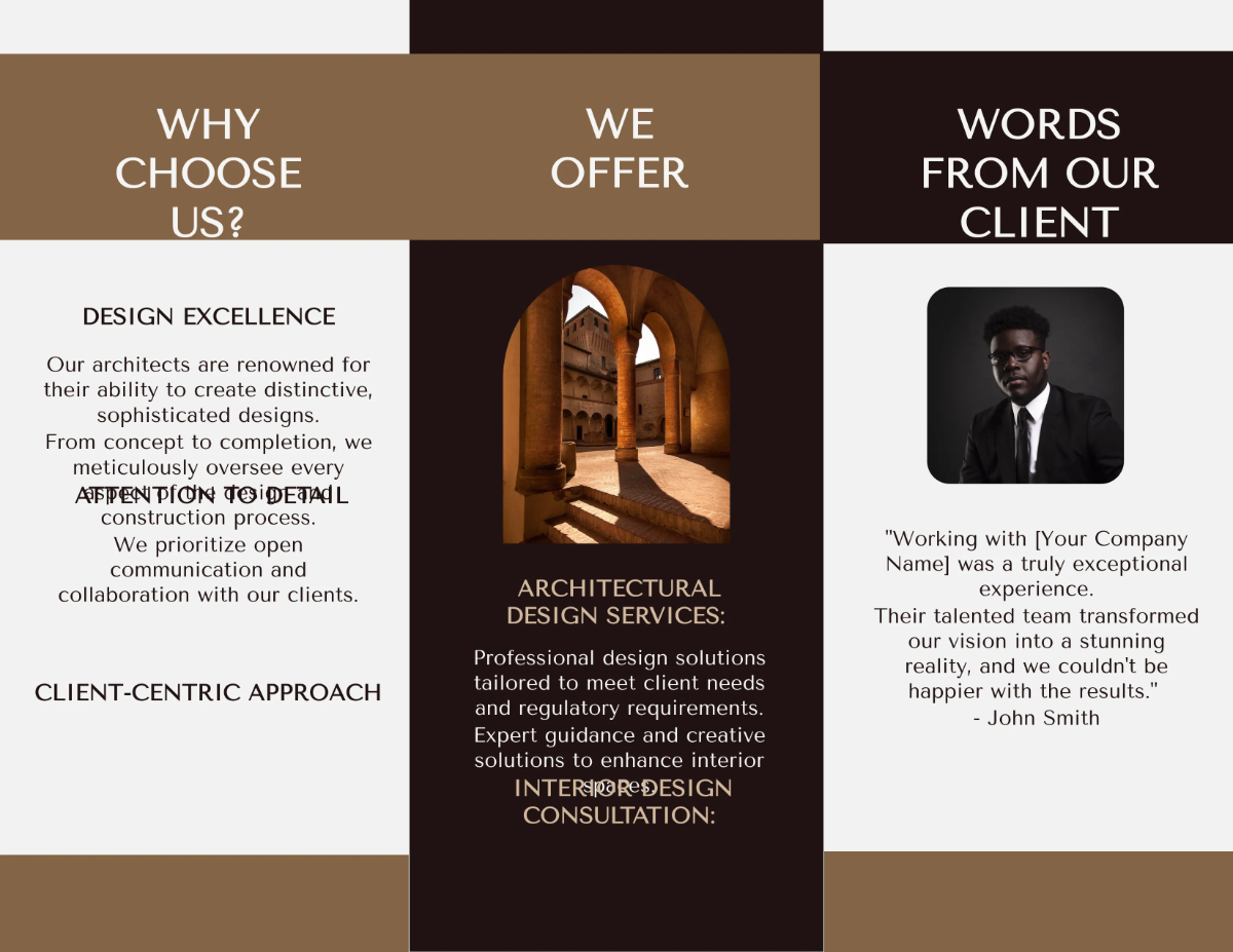 Free Refined Architecture Brochure Template to Edit Online