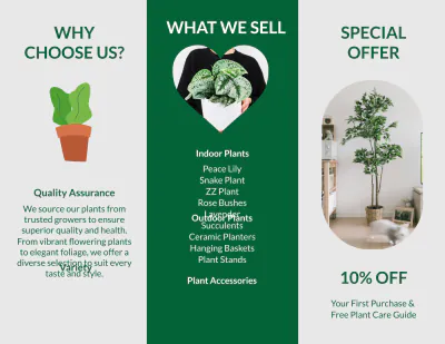 Free Decorative Plants Brochure Template to Edit Online