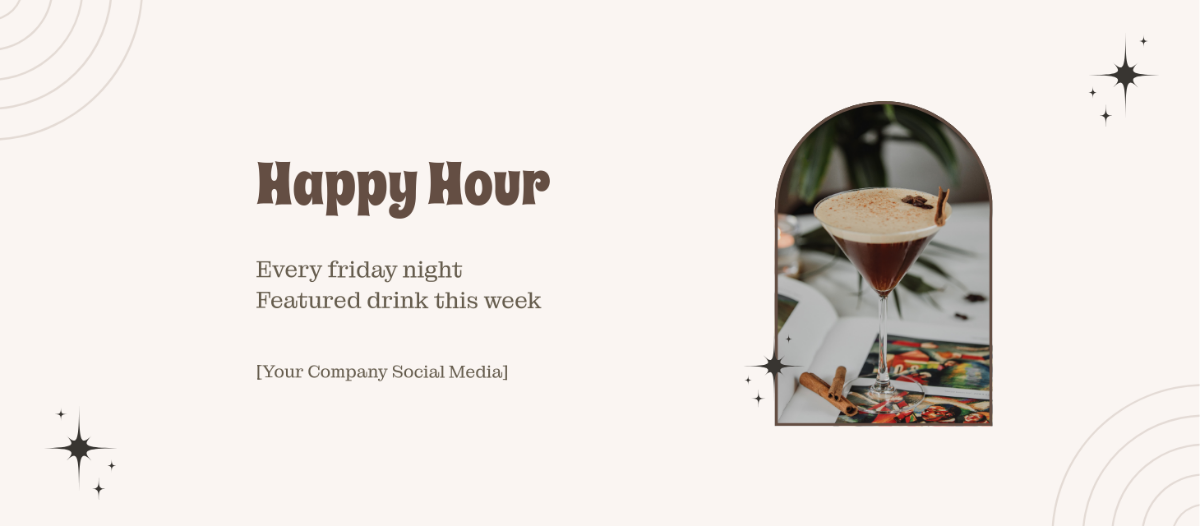 Happy Hour Facebook Cover Template - Edit Online & Download