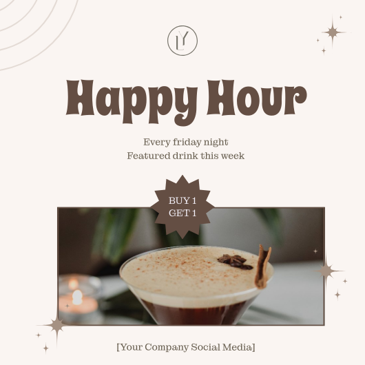 Happy Hour LinkedIn Post Template - Edit Online & Download