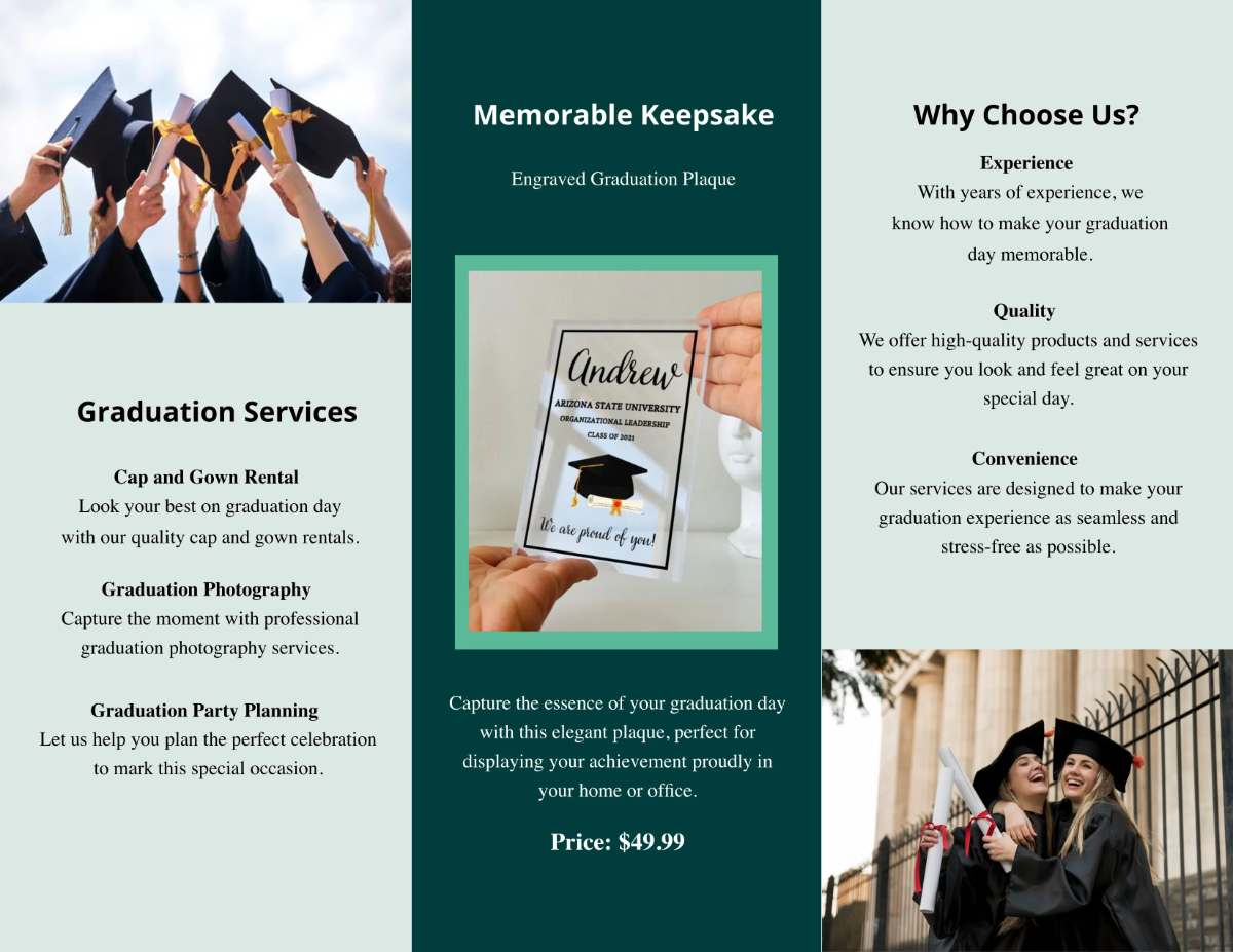 Free Graduation Brochure Template to Edit Online