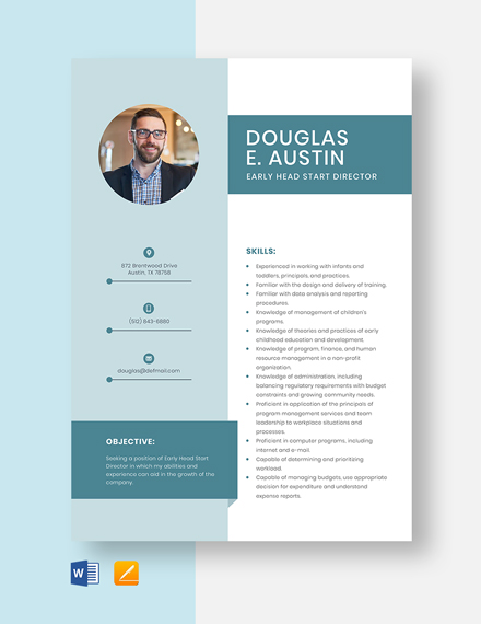 FREE Head Start Teacher Resume Template - Word | Pages | Template.net