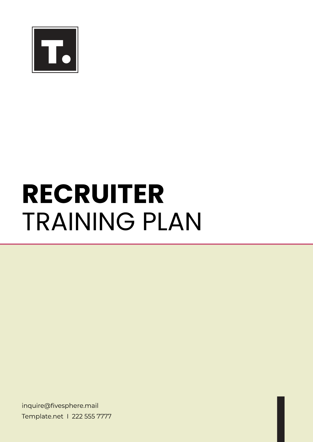 Recruiter Training Plan Template - Edit Online & Download