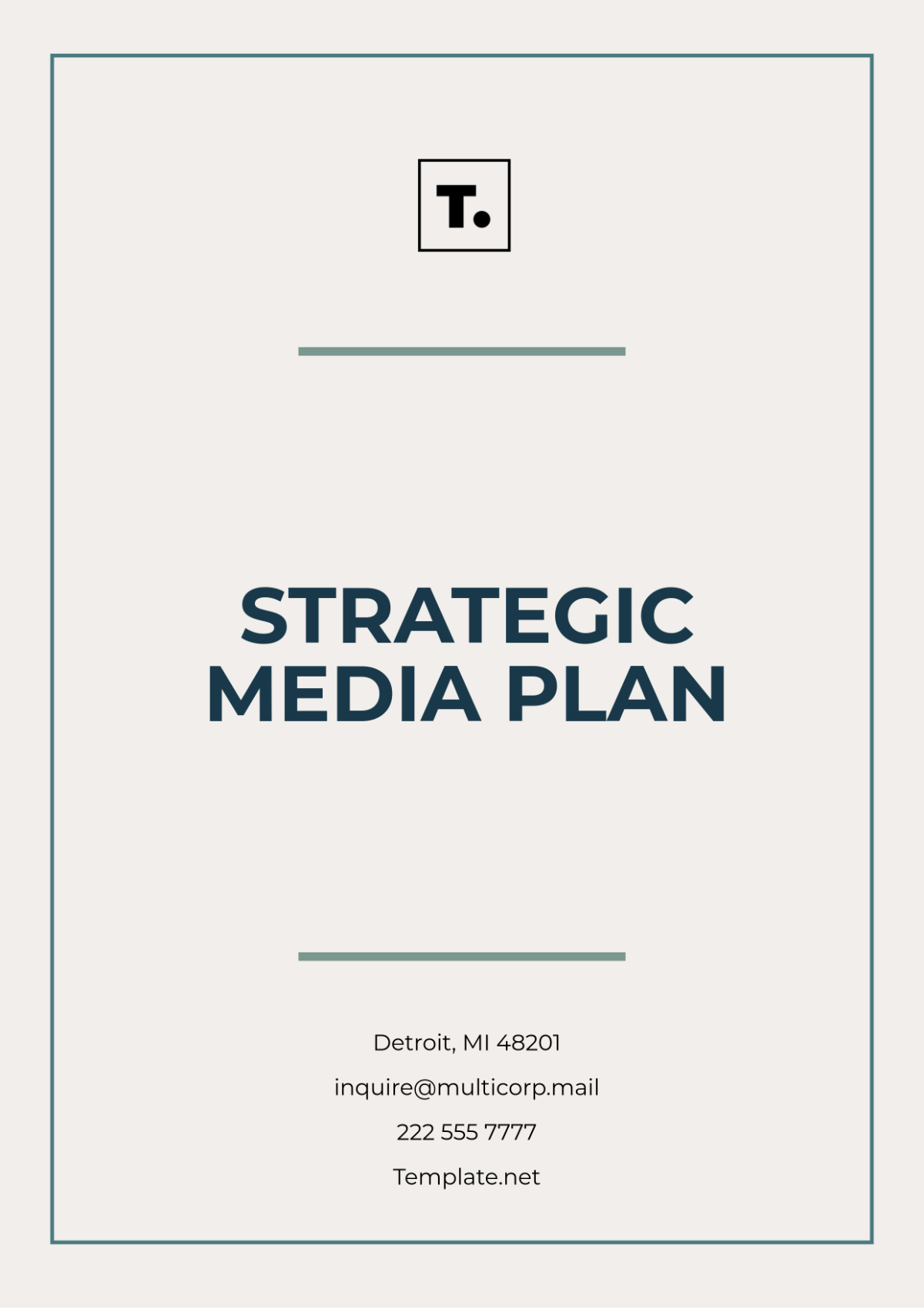 Strategic Media Plan Template