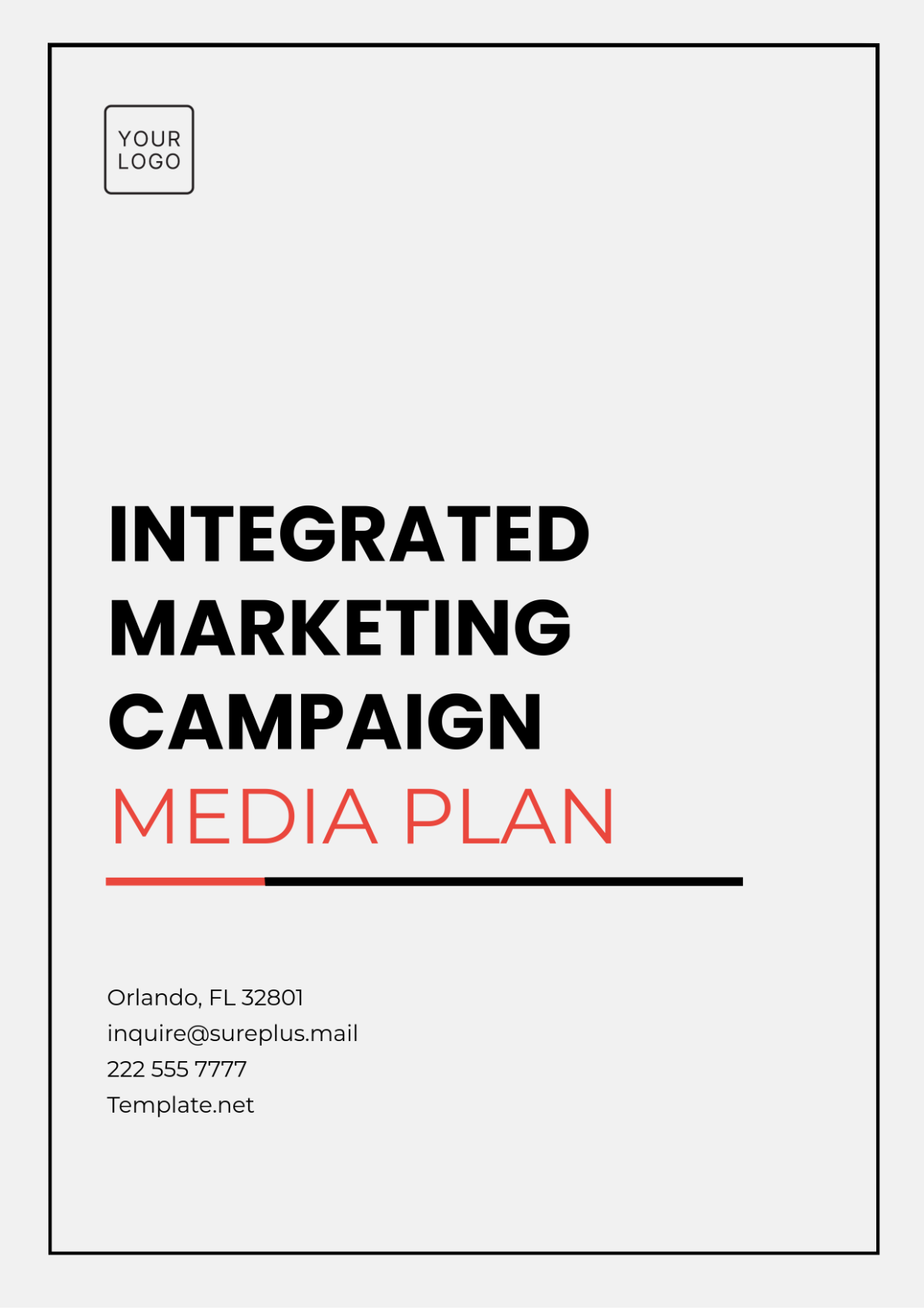 Integrated Marketing Campaign Media Plan Template