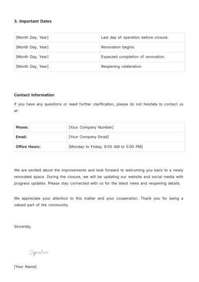 Free Restaurant Notice Letter Template to Edit Online