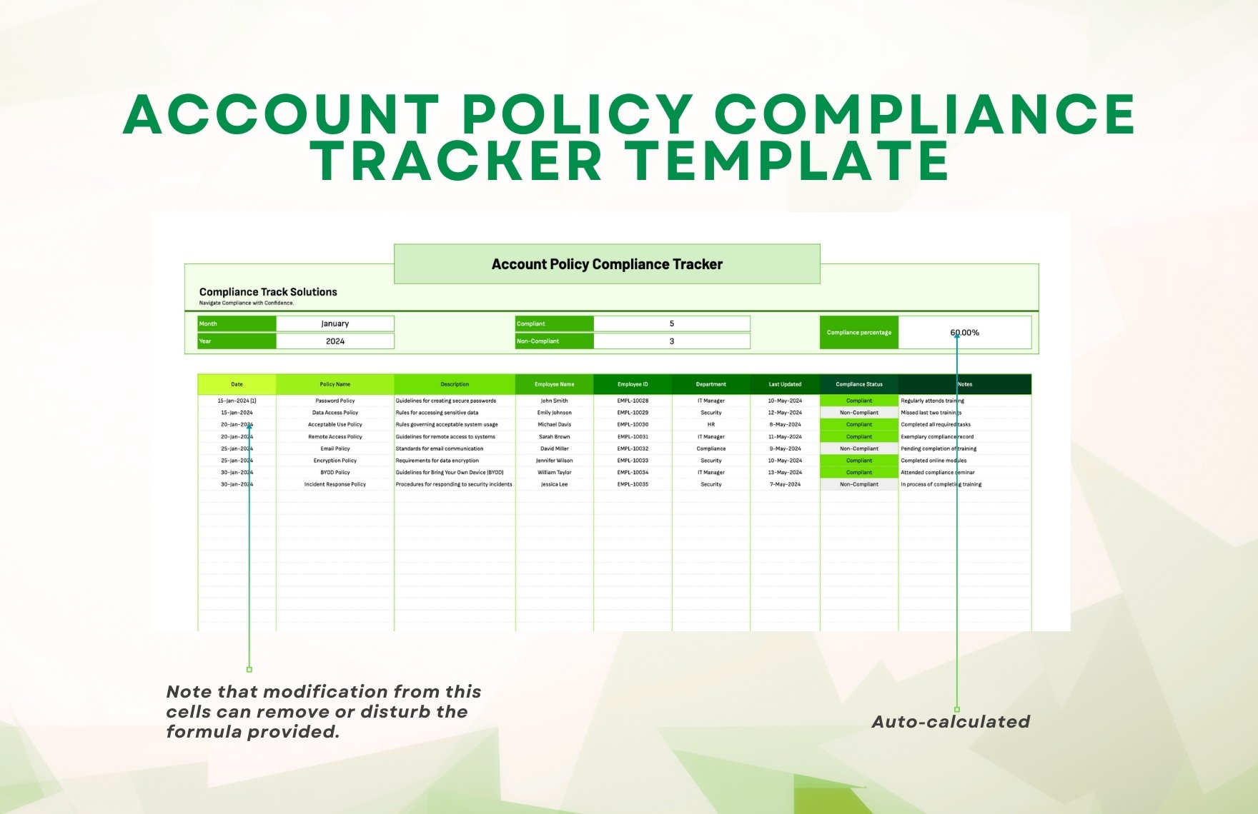 Account Policy Compliance Tracker Template