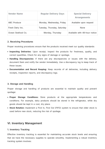 Free Restaurant Vendor Order Guide Template to Edit Online
