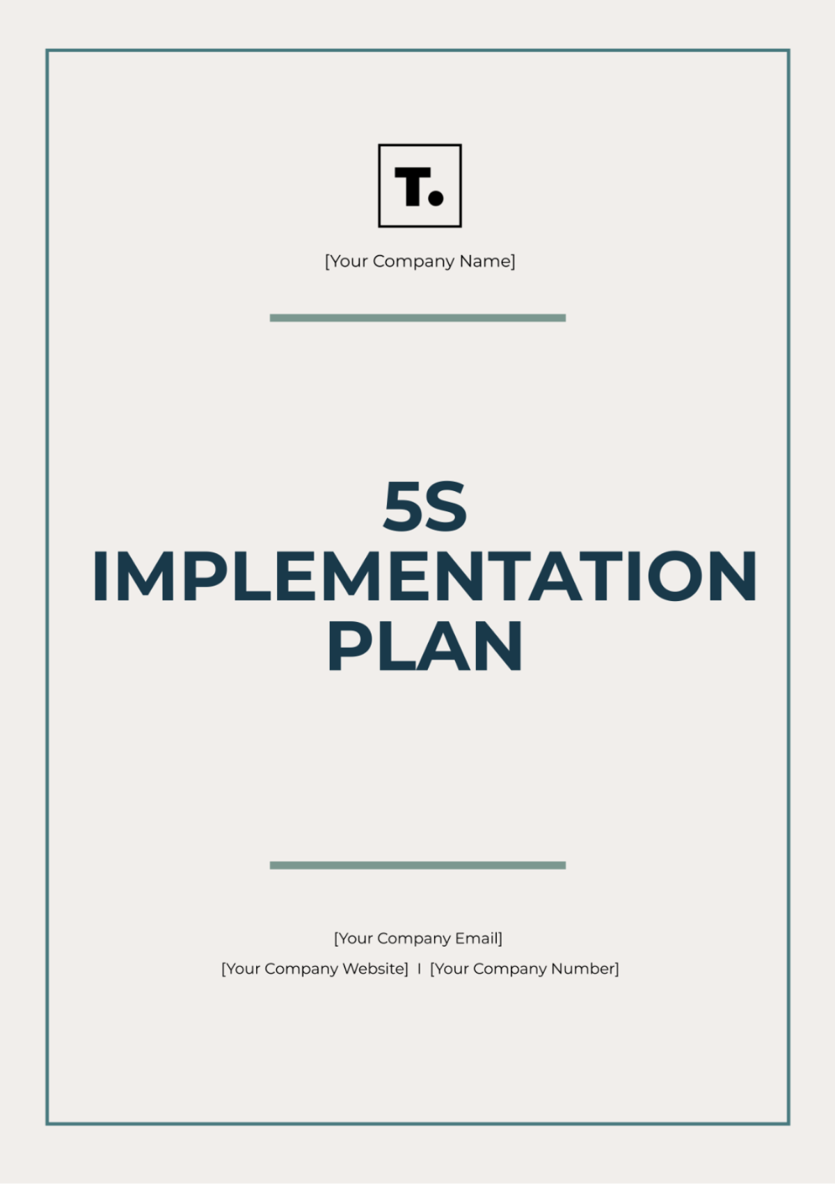 5S Implementation Plan Template