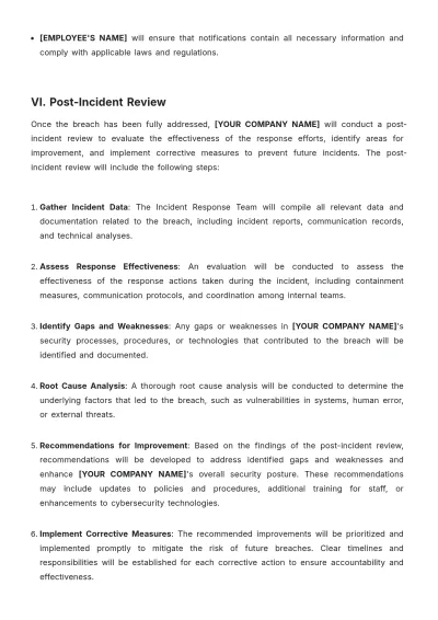Free Data Breach Communication Plan Template to Edit Online