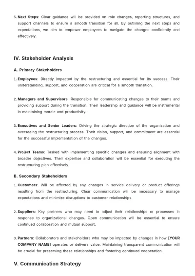 Free Organizational Change Management Communication Plan Template to Edit Online