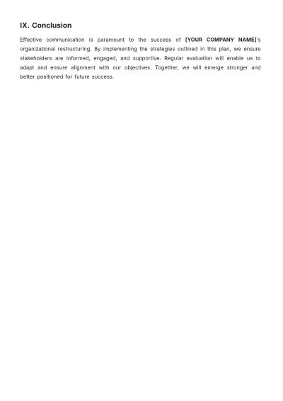 Free Organizational Change Management Communication Plan Template to Edit Online