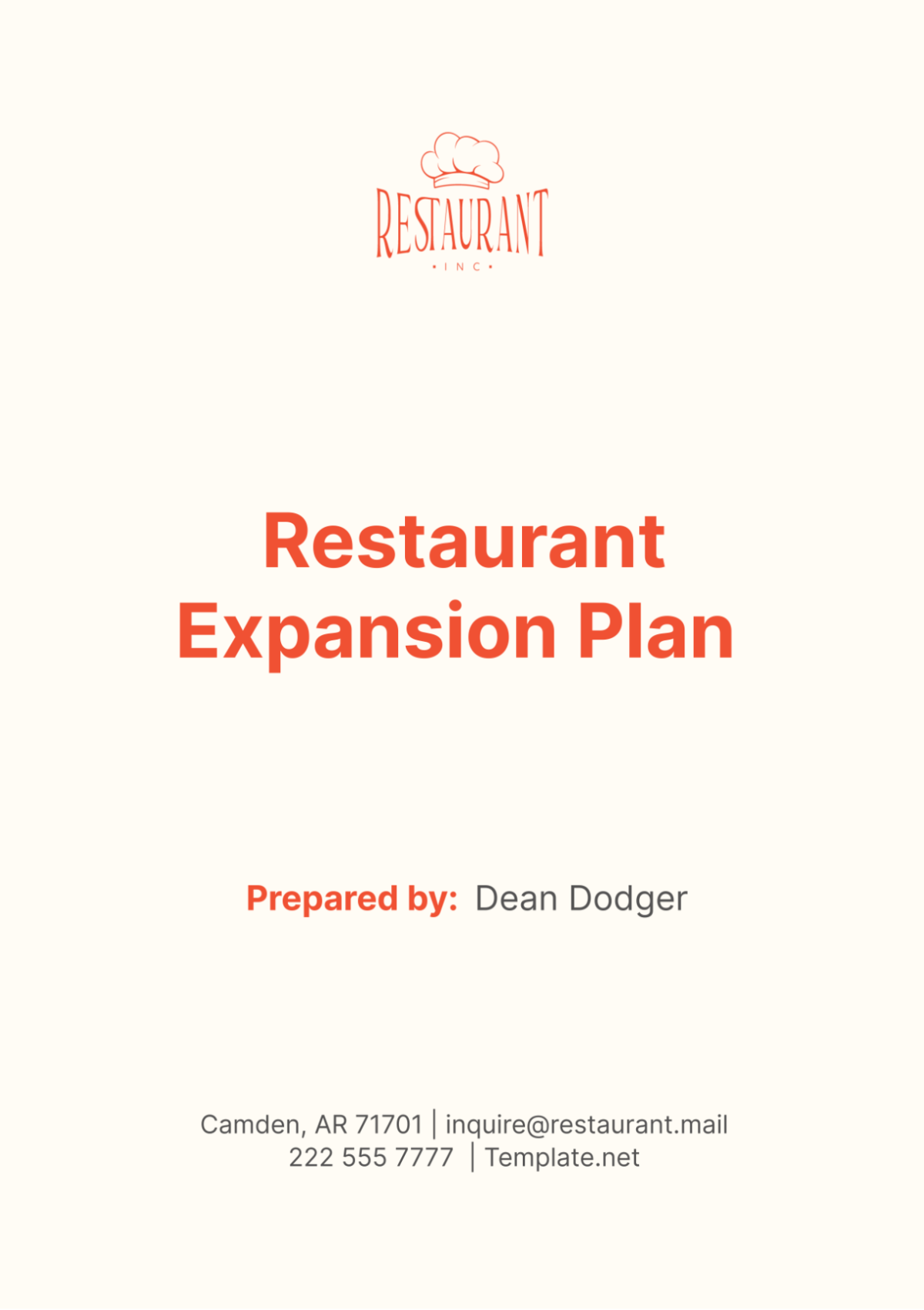 Restaurant Expansion Plan Template - Edit Online & Download