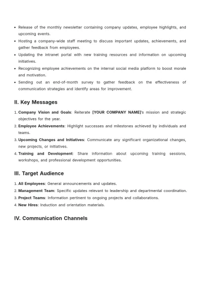 Free Monthly Communication Plan Template to Edit Online