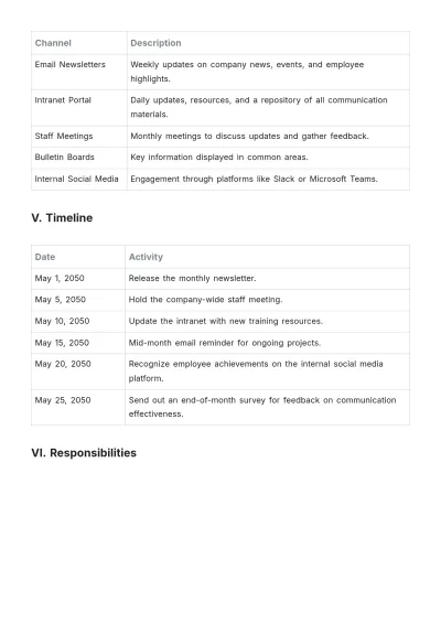 Free Monthly Communication Plan Template to Edit Online