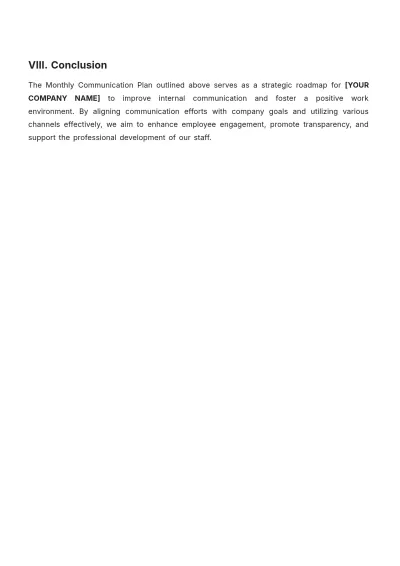 Free Monthly Communication Plan Template to Edit Online