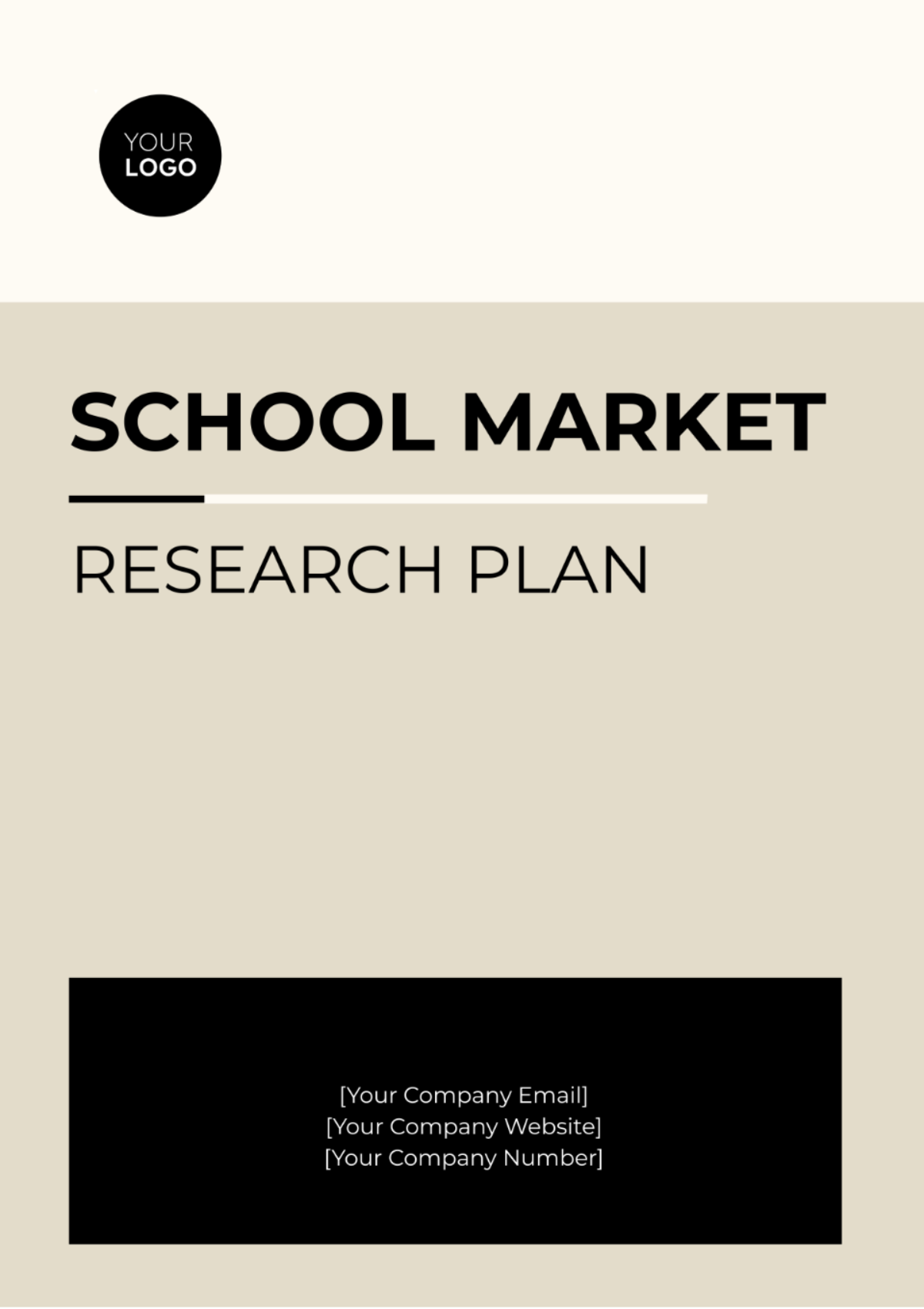 School Market Research Plan Template