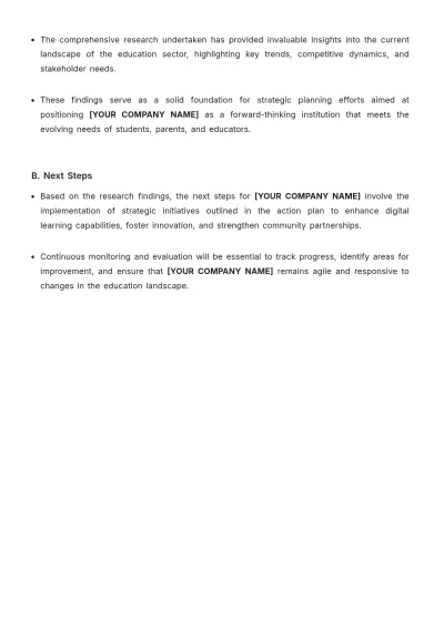 Free School Market Research Plan Template to Edit Online