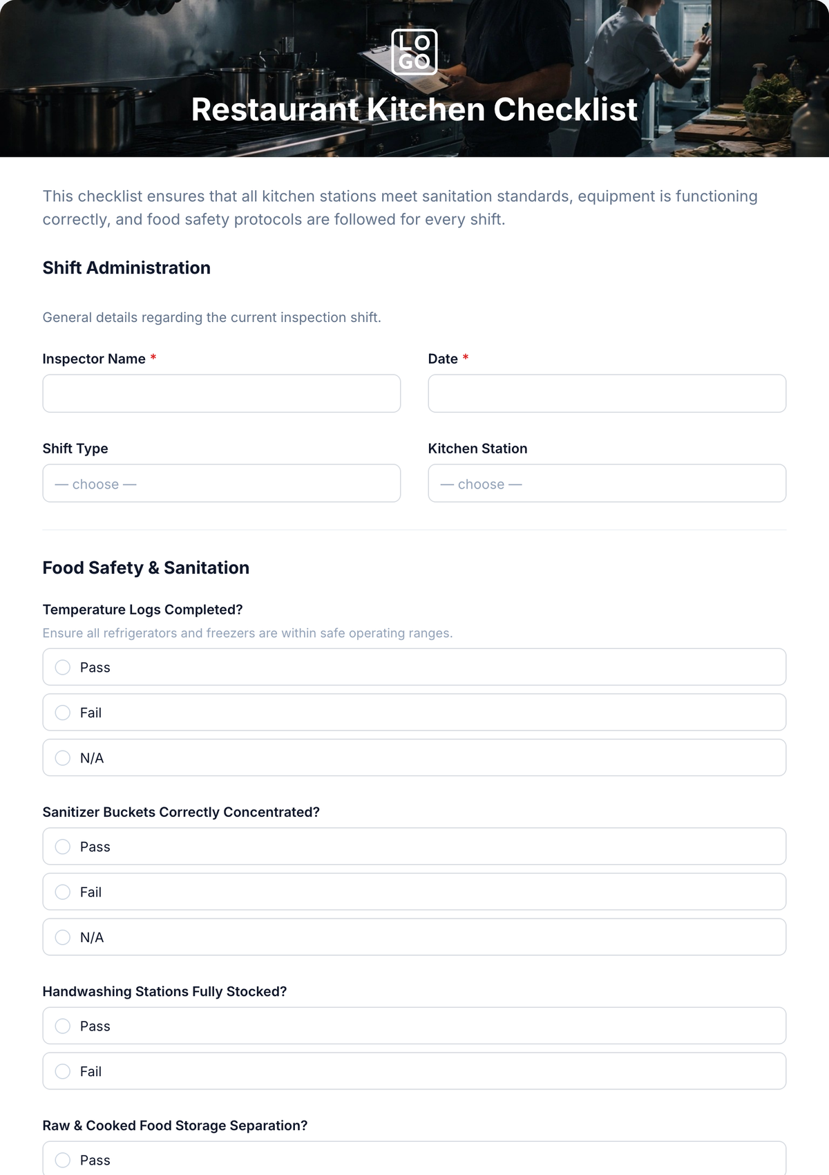 Free Restaurant Checklist Templates Editable And Printable Free Restaurant Checklist Templates Editable And Printable