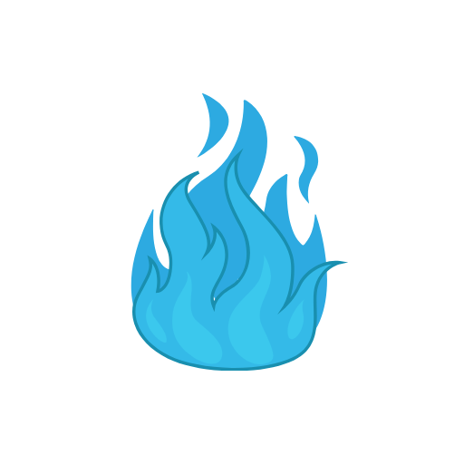 Blue Colored Fire Flame Element