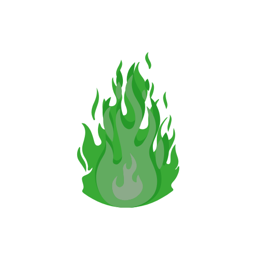 Green Colored Fire Flame Element