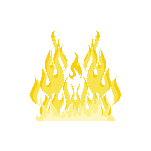 Yellow Colored Fire Flame Element