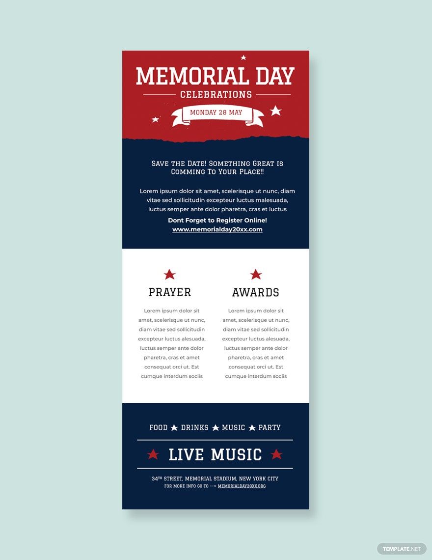 Memorial Day Newsletter Template