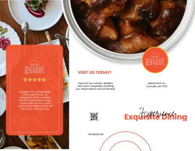 Free Restaurant Advertising Brochure Template to Edit Online