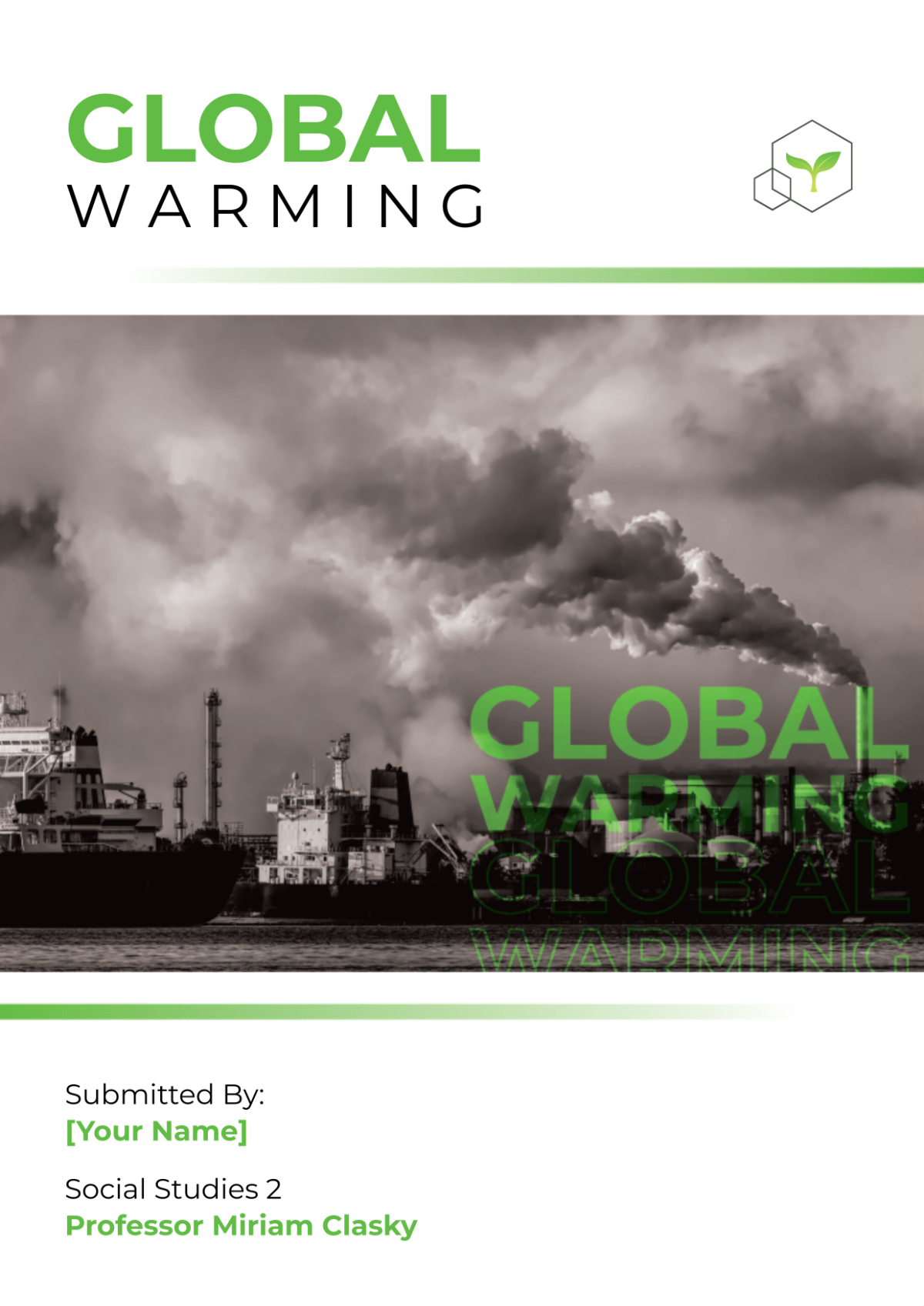 Global Warming Essay Cover Page