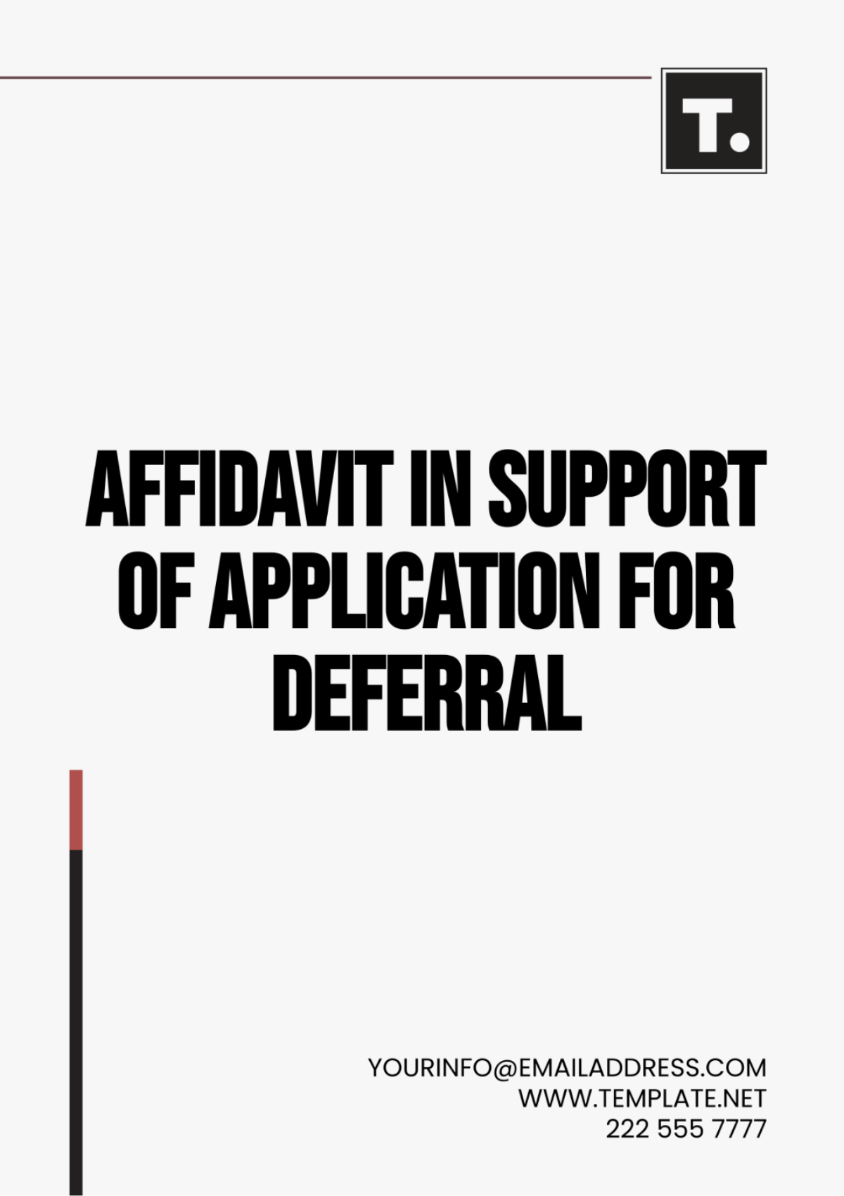 Affidavit In Support Of Application For Deferral Template - Edit Online & Download