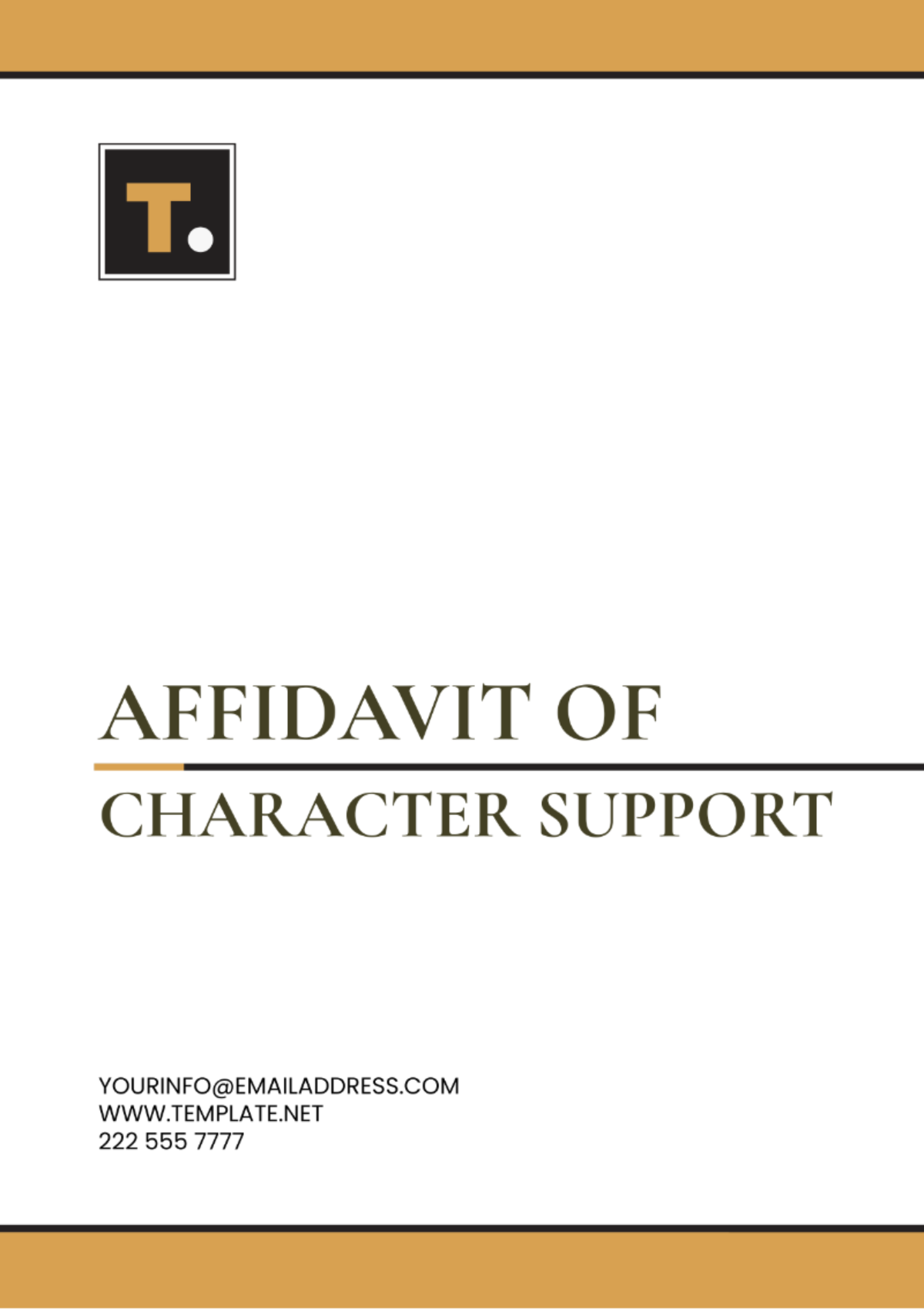 Affidavit Of Character Support Template