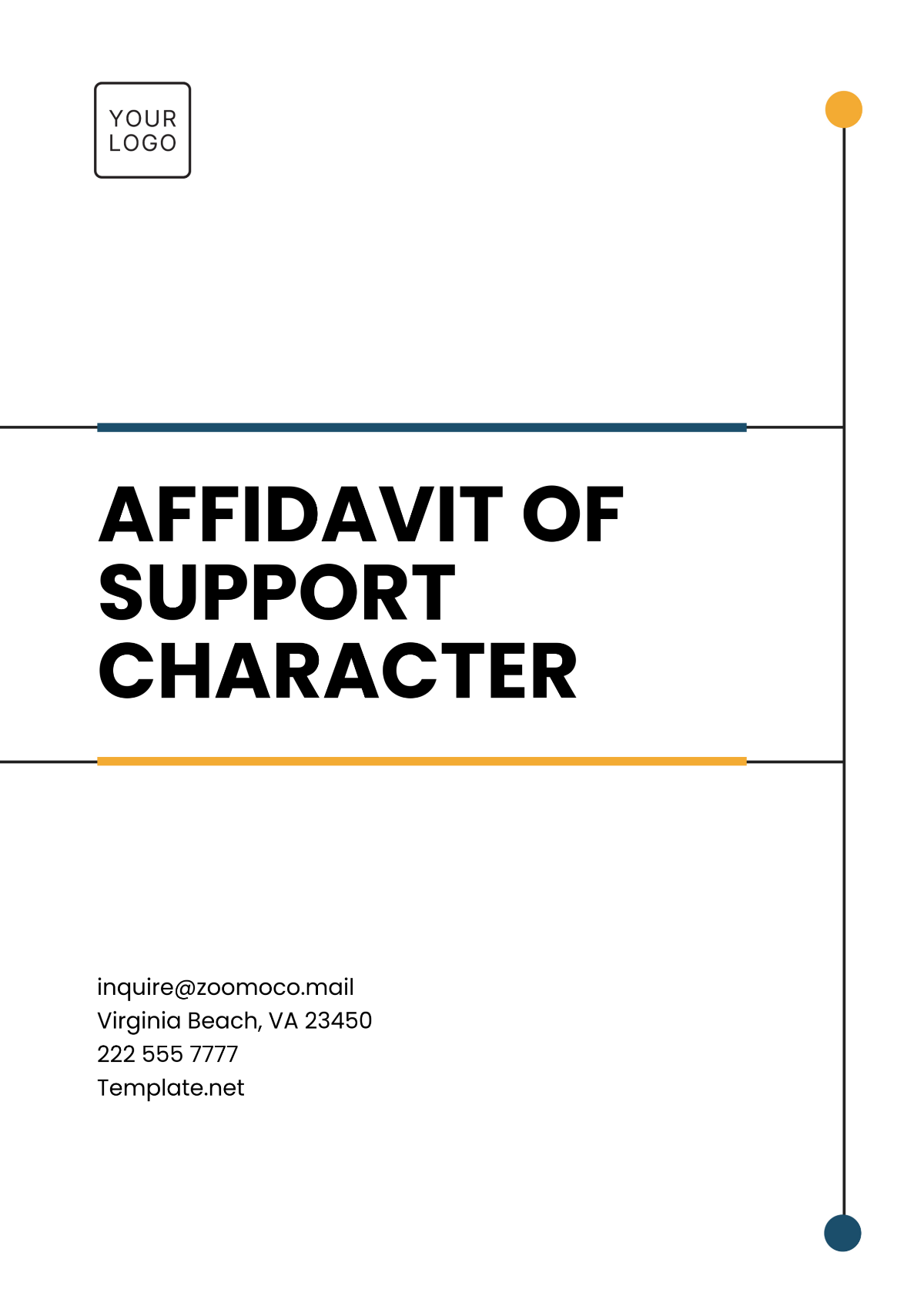 Free Affidavit of Support Character Template - Edit Online & Download ...