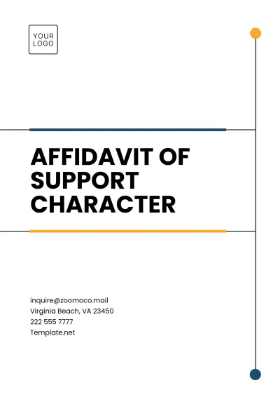 Free Affidavit of Support Character Template to Edit Online