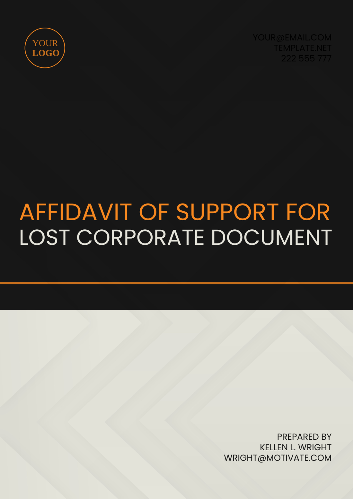 Affidavit Of Support For Lost Corporate Document Template - Edit Online & Download