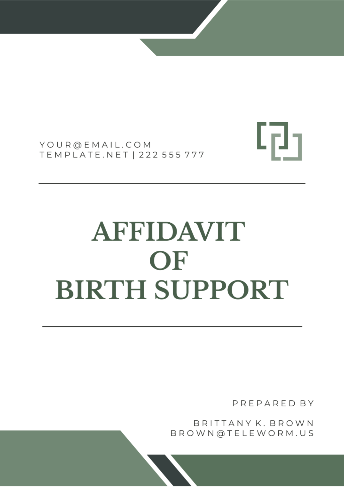 Affidavit Of Birth Support Template