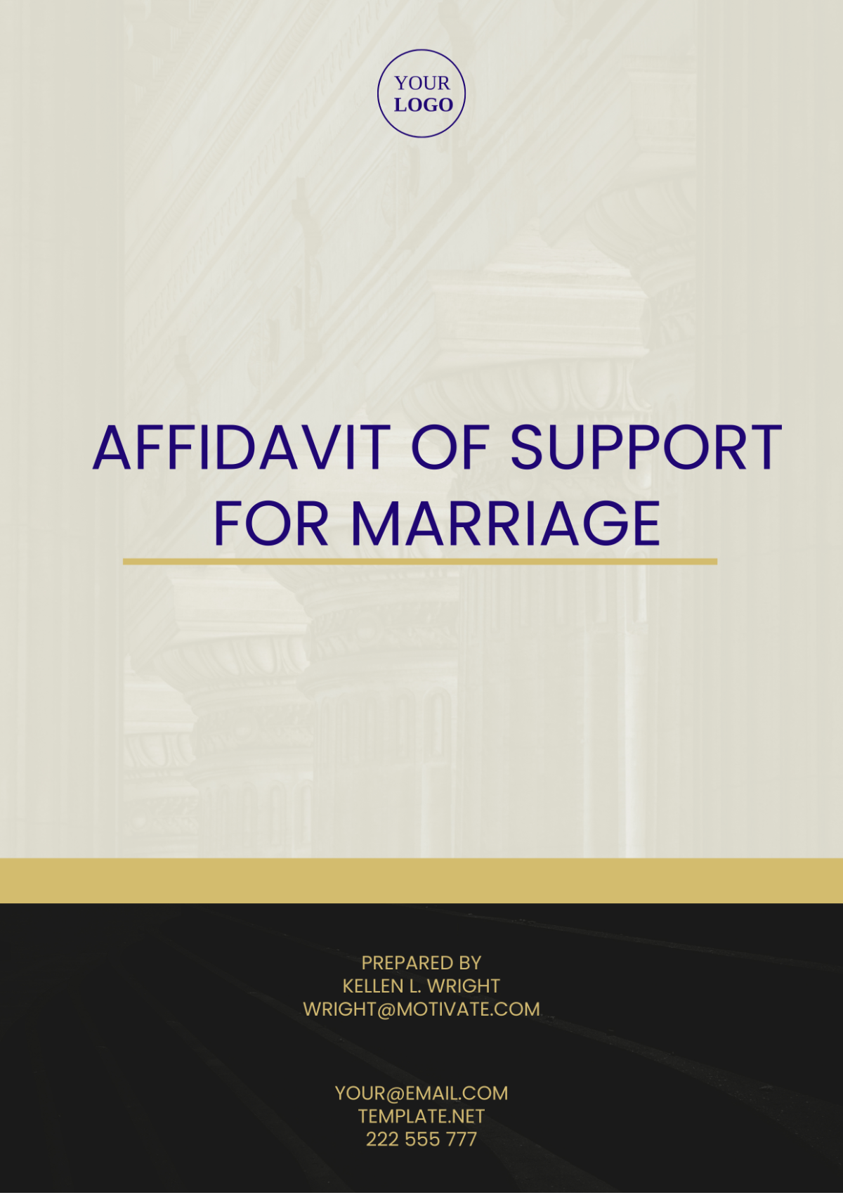 Affidavit Of Support Marriage Template