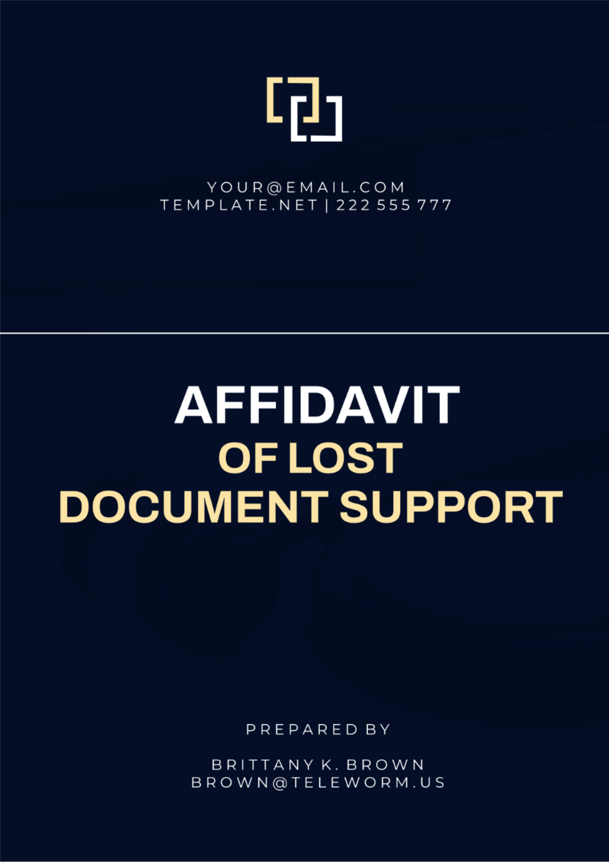 Affidavit Of Lost Document Support Template