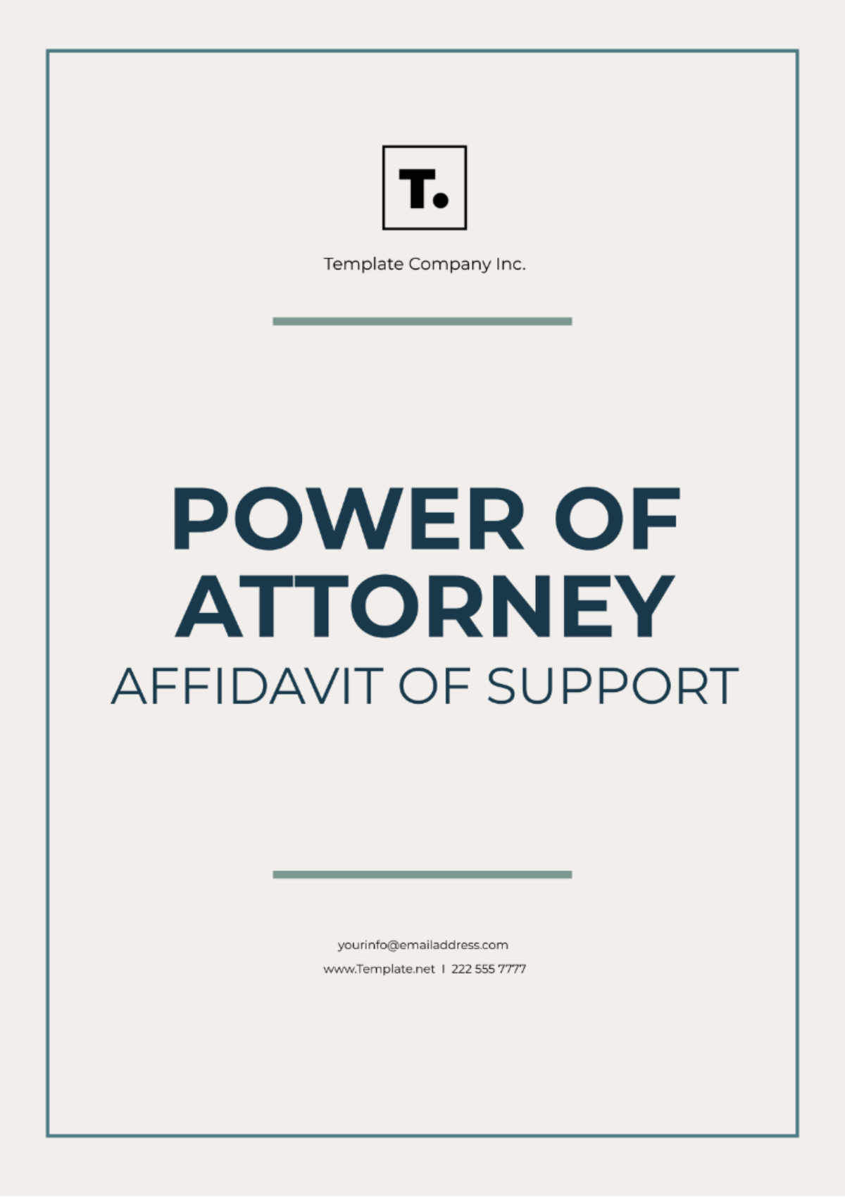 Power Of Attorney Affidavit Of Support Template - Edit Online & Download