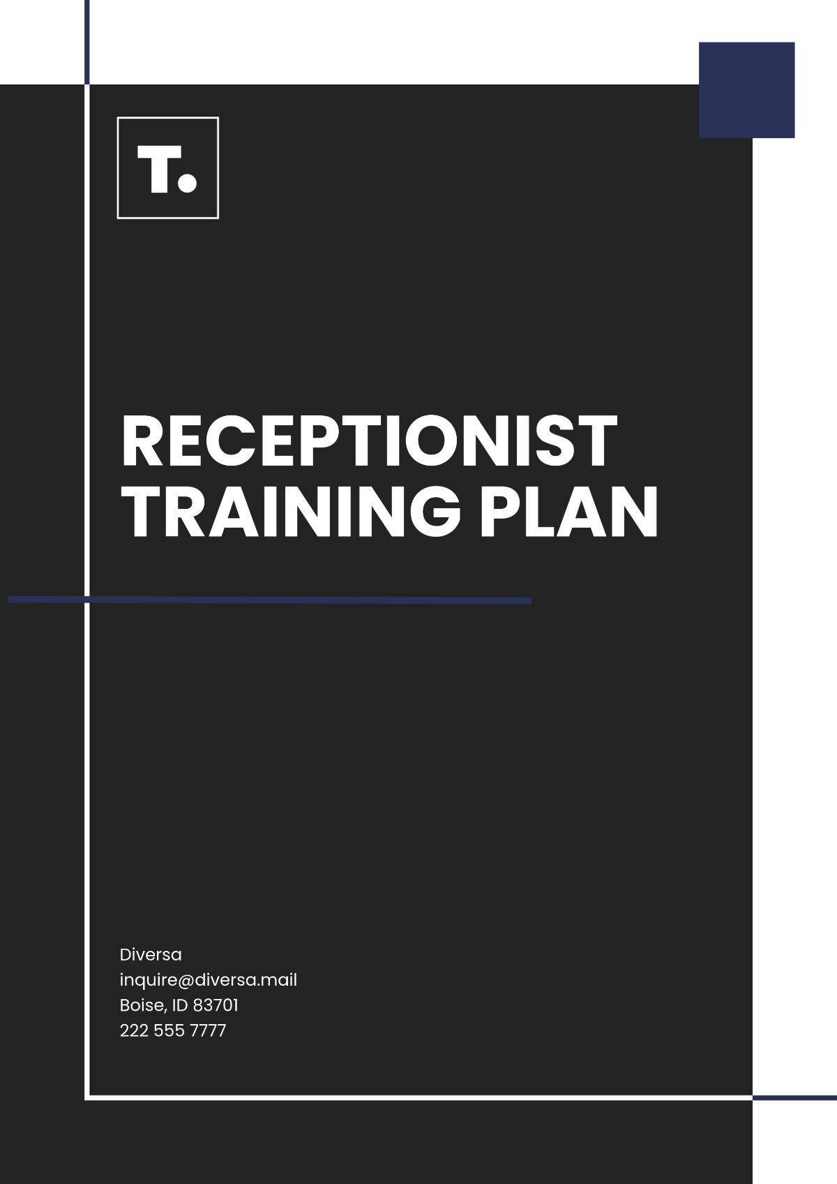 Receptionist Training Plan Template - Edit Online & Download