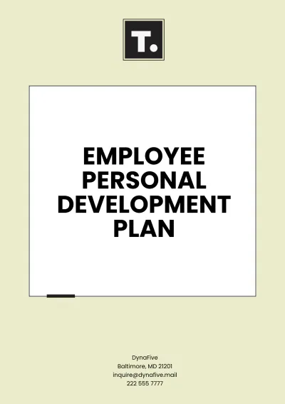 Free Employee Personal Development Plan Template to Edit Online