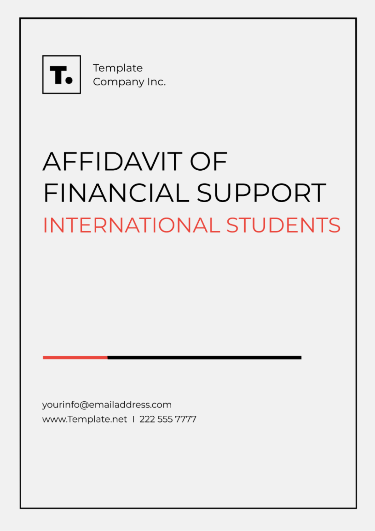 Affidavit Of Financial Support International Students Template - Edit Online & Download