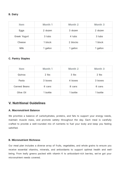 Free Monthly Meal Plan Template to Edit Online