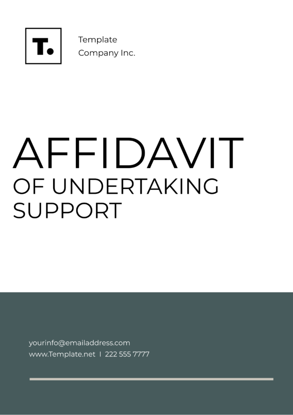 Affidavit Of Undertaking Support Template