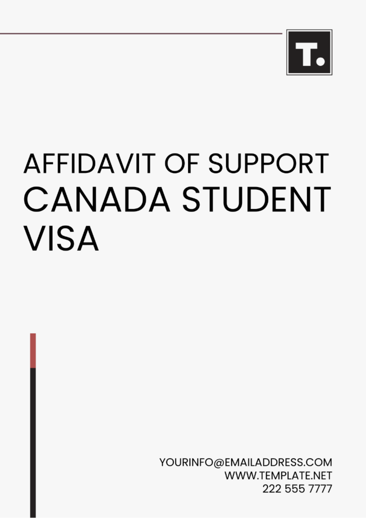 Affidavit Of Support Canada Student Visa Template